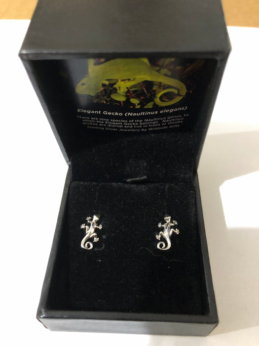 Wildside XP52 - Sterling Silver Gecko Stud Earrings