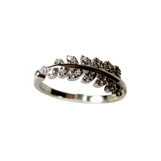 Wildside XP68 Sterling Silver Sparkly Silver Fern Ring