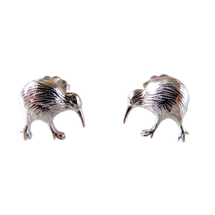 Wildside XP76 - Silver on Stainless Steel Kiwi Stud Earrings