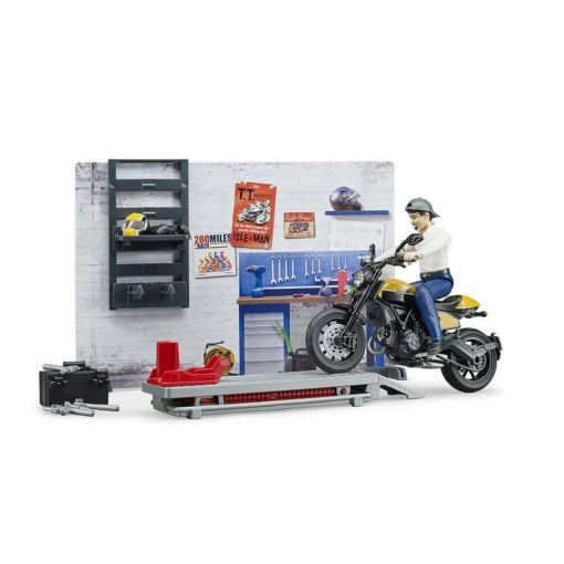 Bruder - Motorcycle Service Centre with Scrambler Ducati Full Throttle