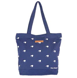 NZ Zip Carry Bag - Navy with Kiwis