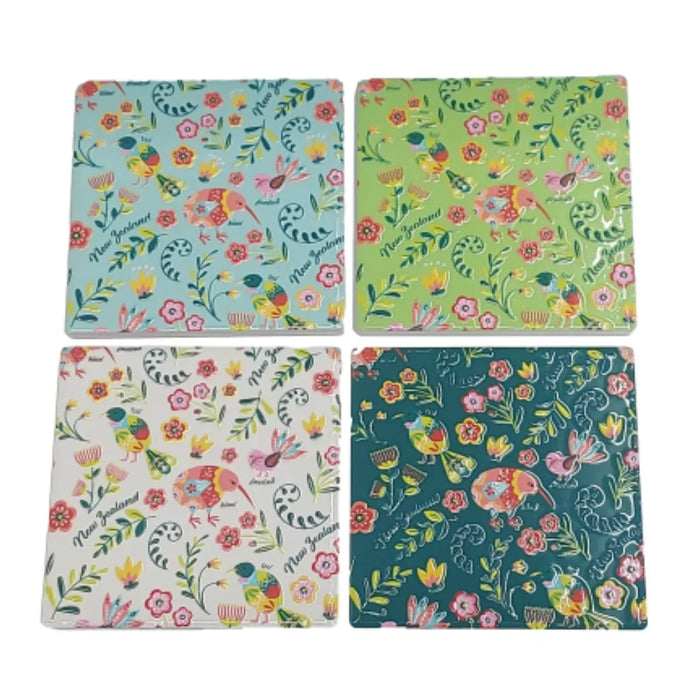 NZ Ceramic Coasters - Manu Kiwi