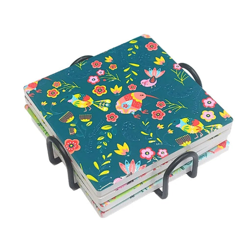 NZ Ceramic Coasters - Manu Kiwi