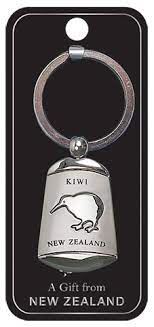 NZ Keyring - Water Drop Kiwi nickel plated