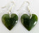 NZ Greenstone Earrings - Heart shaped 20mm