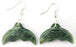 NZ Greenstone Earrings - Carved Whale Tail 18mm
