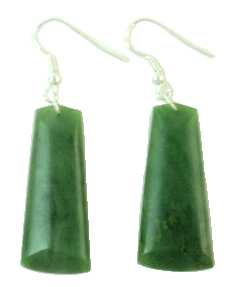 NZ Greenstone Earrings 35mm