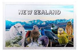 NZ Magnet - Foil Magnet Native Birds & Sheep