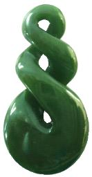 NZ Greenstone Twist Pendant 46mm