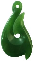NZ Greenstone Hook Pendant 45mm