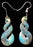 NZ Bone Carved Hand Painted Twist Earrings 30 mm