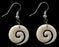 NZ Bone Carved Koru Earrings 20 mm