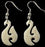 NZ Bone Carved Hook Earrings 25 mm