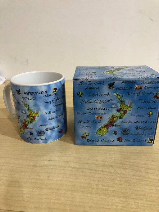 NZ Coffee Mug - NZ Cities Blue (11oz)