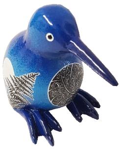 NZ Ornament - Polystone Resin Kiwi - Blue 45mm