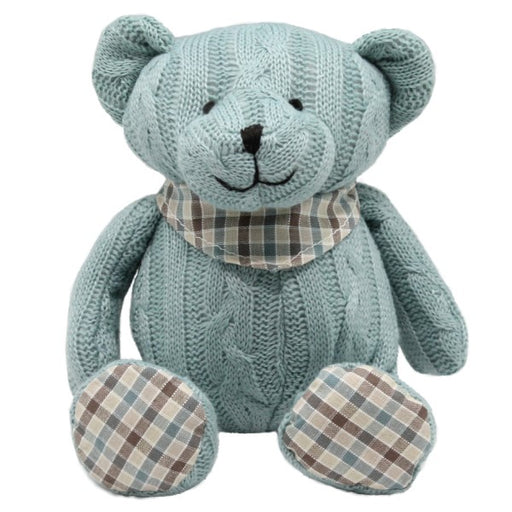 Teddytime: Blue Bear with Tartan Scarf