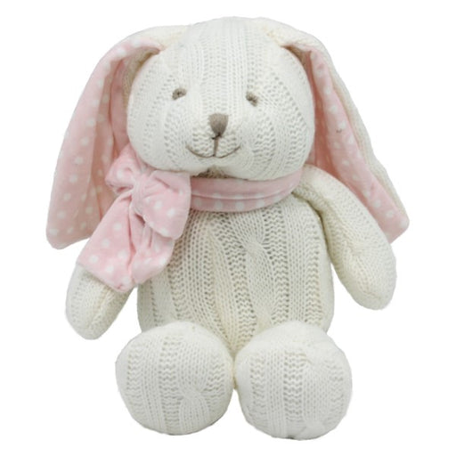Teddytime: White Rabbit with Pink Spotted Ribbon and Ears