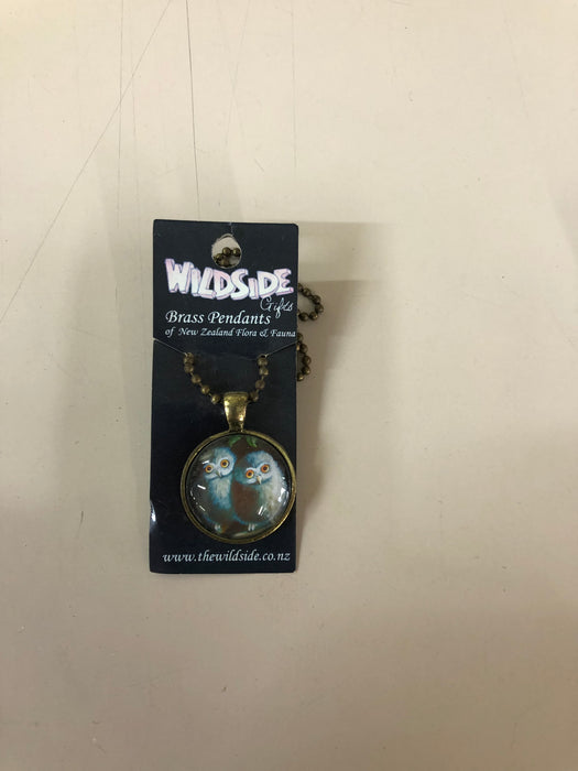 Wildside - Jewellery - Morepork Brass Pendant