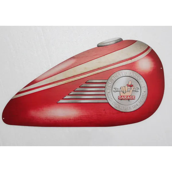 Man Cave - Motorbike Tank Sign - Keep the rubber side down