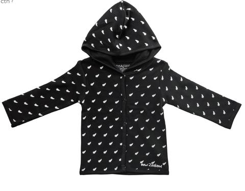 Kiwi & Friends - Baby Fern Hoodie Jacket (00) Black 3-6 months