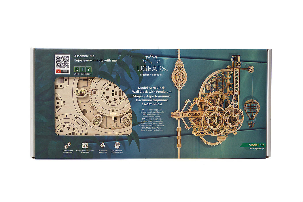 Ugears: Mechanical Models - Aero Wall Clock with Pendulum