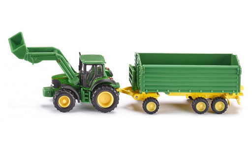 Siku 1843 Farmer - 1:87 John Deere Tractor with Front Loader and Trailer