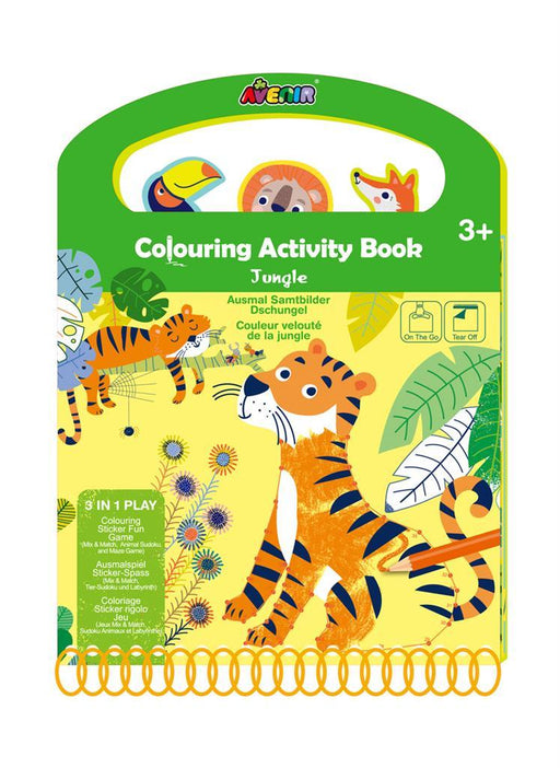 Avenir: 3 in 1 Play Coloring Activity Book - Jungle