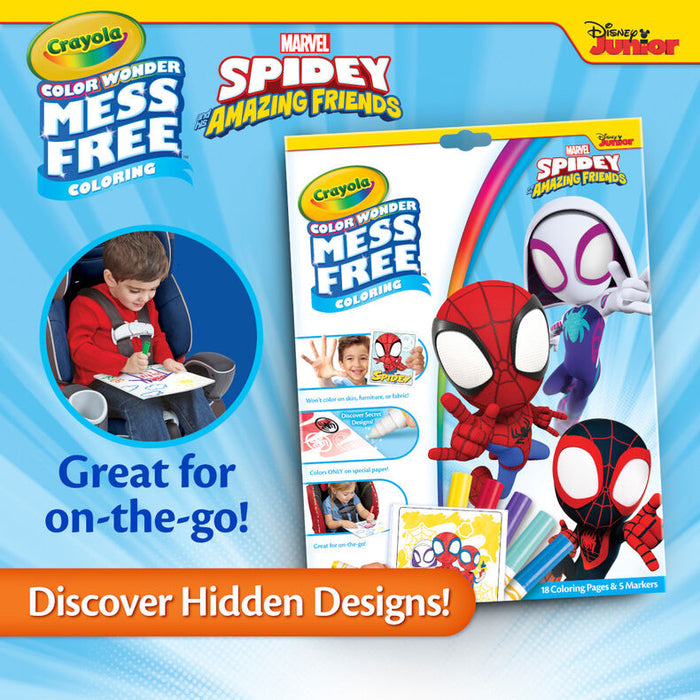 Crayola - Colour Wonder Mess Free Colouring Pad & Markers - Spidey