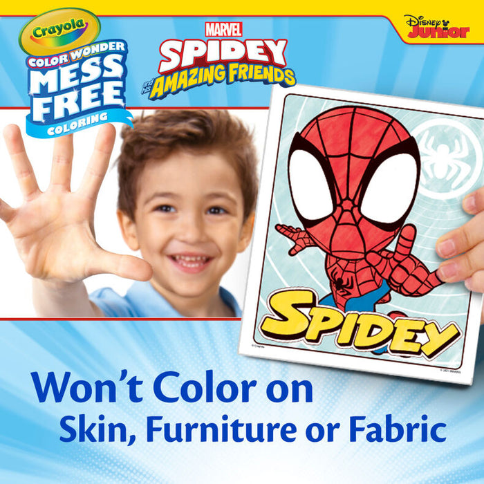 Crayola - Colour Wonder Mess Free Colouring Pad & Markers - Spidey