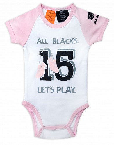 All Blacks Bodysuit No 15 Lets Play - Pink & White