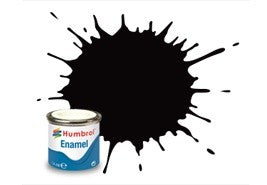 Humbrol 14ml Enamel Paint Satin - #85 Coal Black