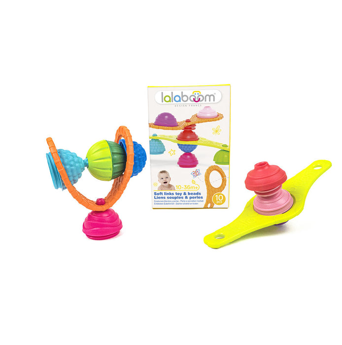 Lalaboom - Soft Links Toy & Beads (2 Links & 8pc Beads)