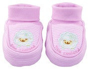 My First Kiwi - Baby Booties - Little Lamb, Pink