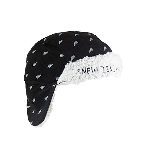 Kiwi & Friends - Sherpa Lined Trapper Hat Black