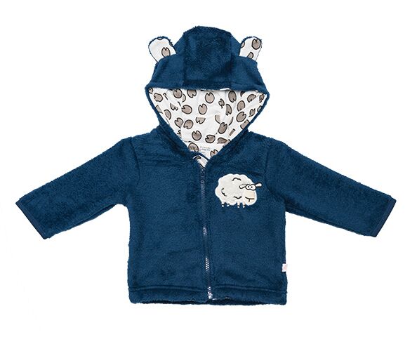 Kiwi & Friends - Baby Sherpa Hoodie (0) Navy 6-12 months