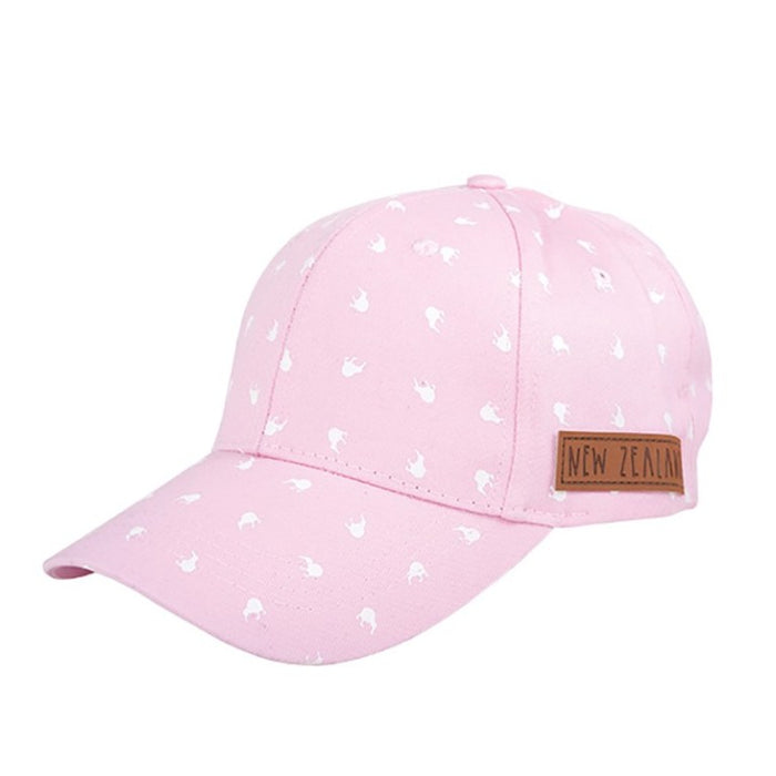 Kiwi Silver Cap - Pink Kiwi Print