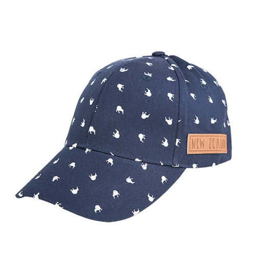 Kiwi Silver Cap - Dark Blue Kiwi Print