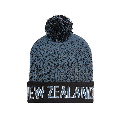 Kiwi Silver Beanie - New Zealand Grey Black Fleck with Pompom