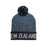 Kiwi Silver Beanie - New Zealand Grey Black Fleck with Pompom