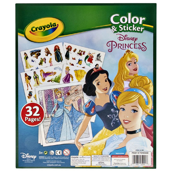 Crayola - Colour & Sticker Book - Disney Princess