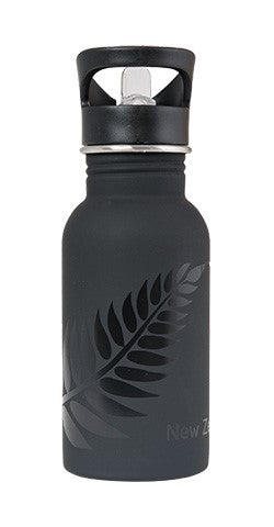 NZ S/S Drink Bottle - Black Fern 18cm 400ml