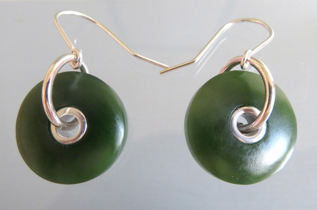 Mana NZ - Greenstone Drop Earrings Doughnut GSE1023