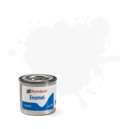 Humbrol 14ml Enamel Paint Satin - #130 White