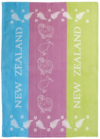 NZ Tea Towel - Merino Sheep and Kiwi