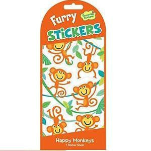 Peaceable Kingdom - Furry Stickers - Happy Monkeys