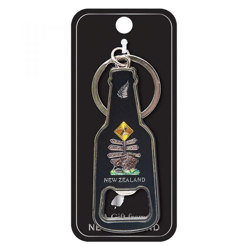 NZ Keyring - Bottle Opener Foil Road Signs Kiwi