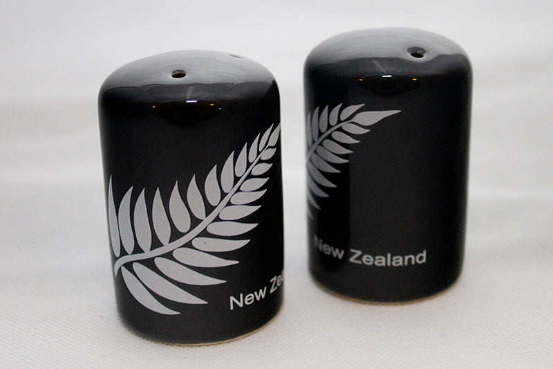 NZ Silver Fern Salt & Pepper Shakers