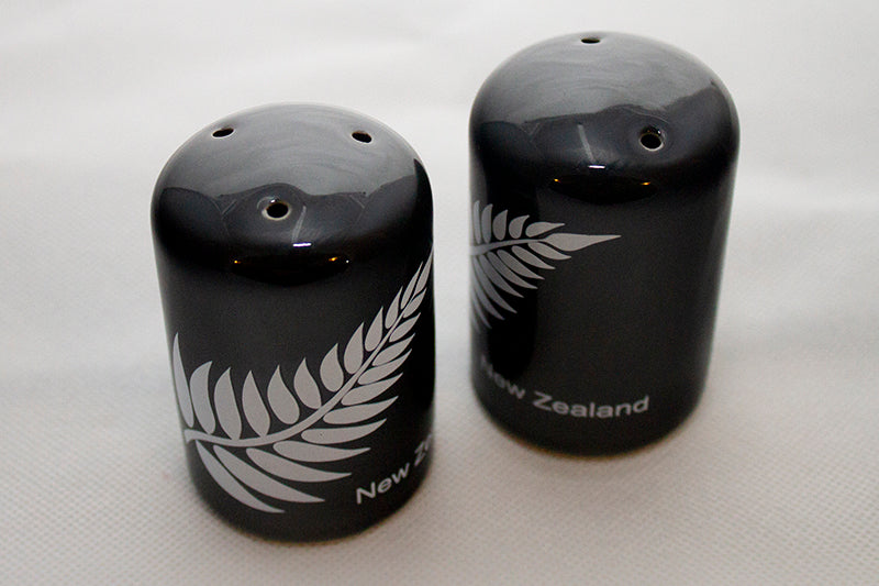 NZ Silver Fern Salt & Pepper Shakers