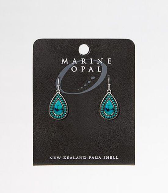 Marine Opal - Turquoise Black Paua Earrings