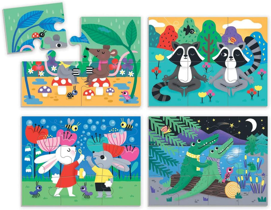 Mudpuppy - 4 in a Box Puzzle Set Mindfulness